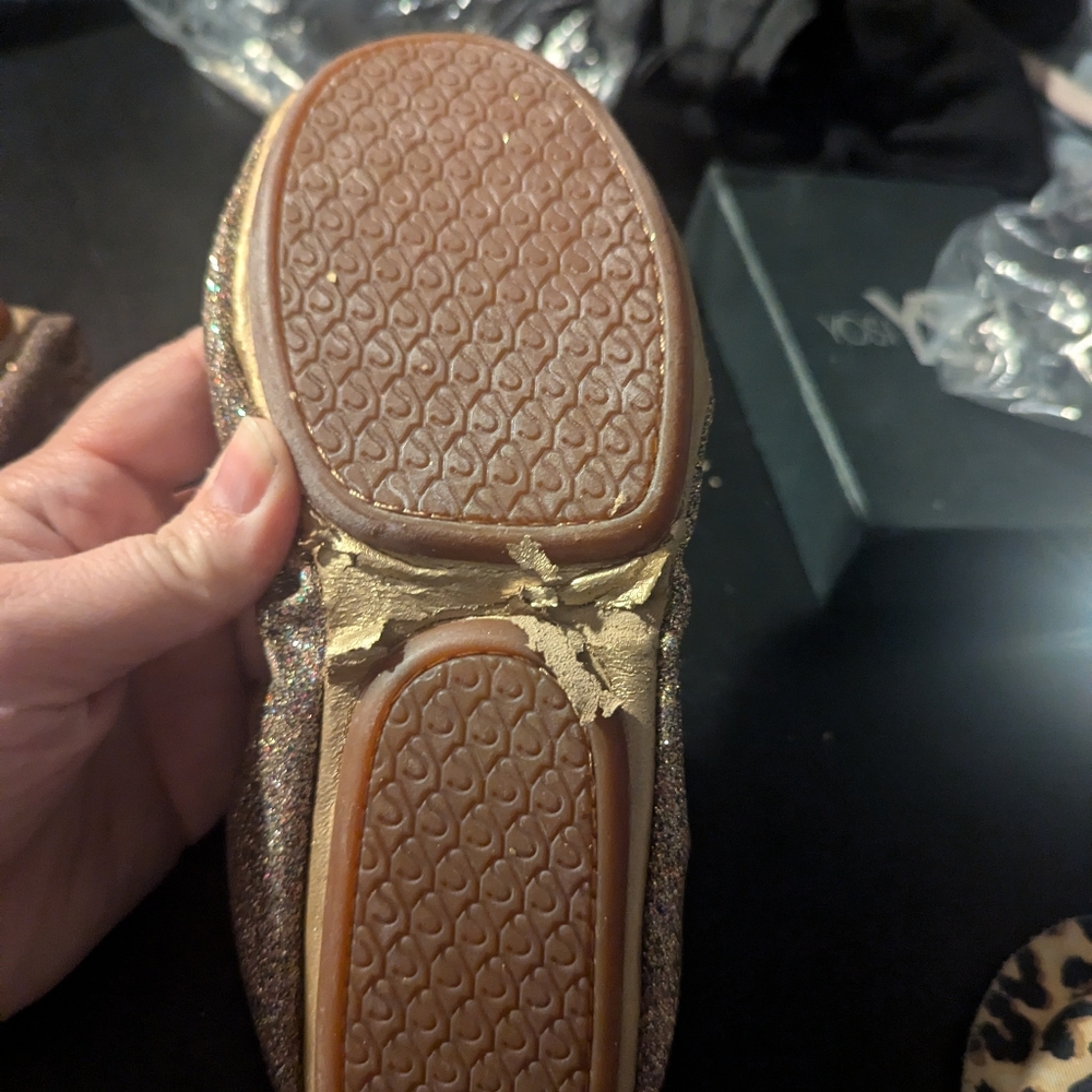 NIB Yosi Samra foldable flats rainbow glitter size 6 - Picture 3 of 7